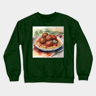 National Spaghetti Day - January 4 - Watercolor Crewneck Sweatshirt